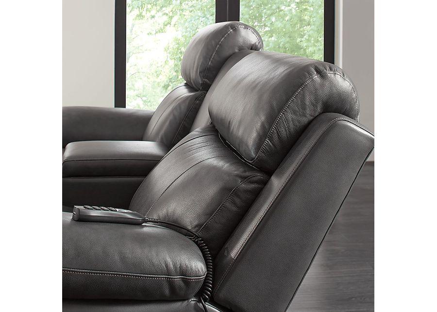 Eastmann Gray Leather 3 Pc Triple Power Reclining Living Room with Air Massage