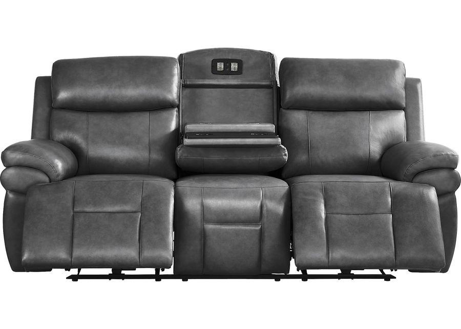 Eastmann Gray Leather 3 Pc Triple Power Reclining Living Room with Air Massage