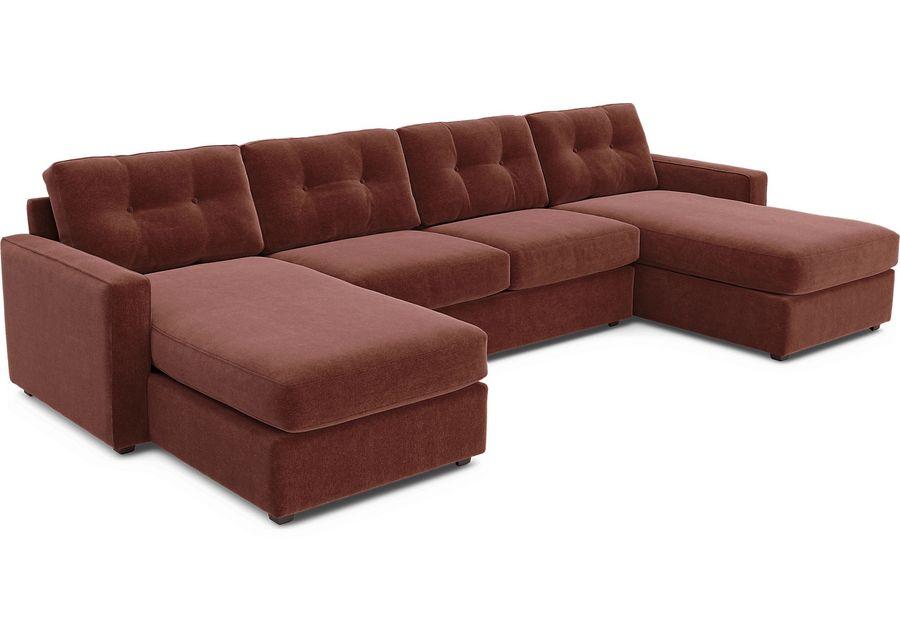 ModularOne Merlot 3 Pc Gel Foam Sleeper Sectional