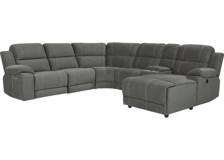 Prescott Point Gray 9 Pc Power Reclining Sectional Living Room