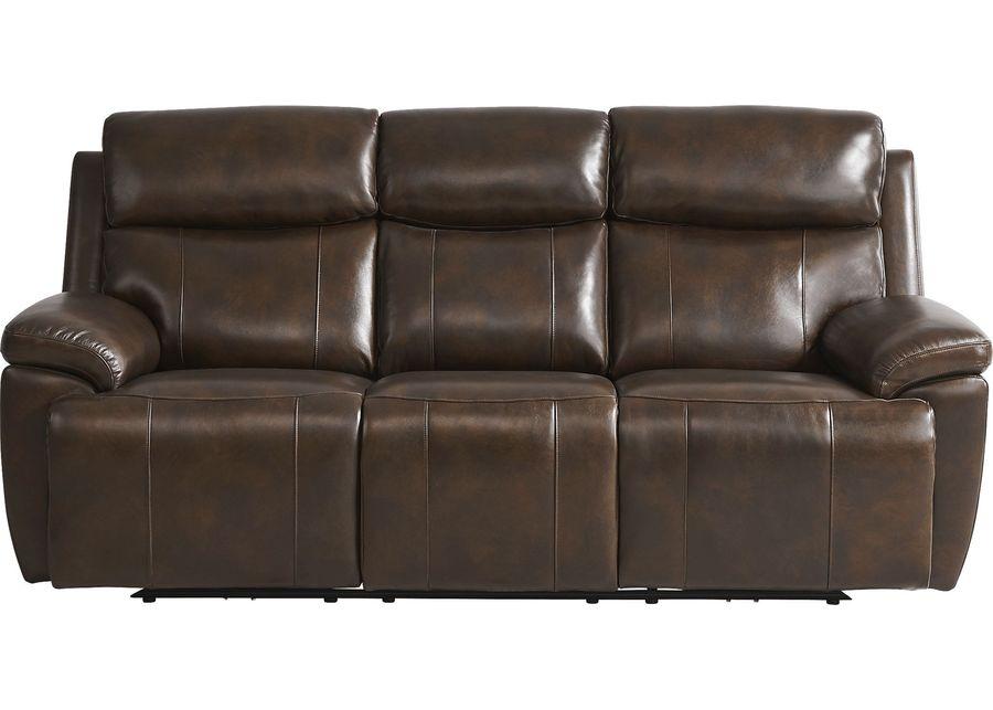 Barolo Brown Leather 2 Pc Triple Power Reclining Living Room with Massage and Heat