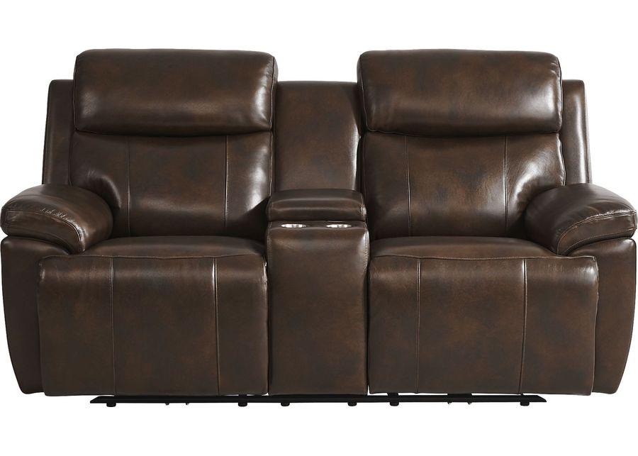 Barolo Brown Leather 2 Pc Triple Power Reclining Living Room with Massage and Heat