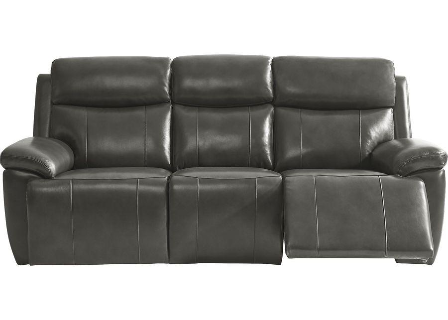 Barolo Dark Gray Leather 2 Pc Triple Power Reclining Living Room with Massage and Heat