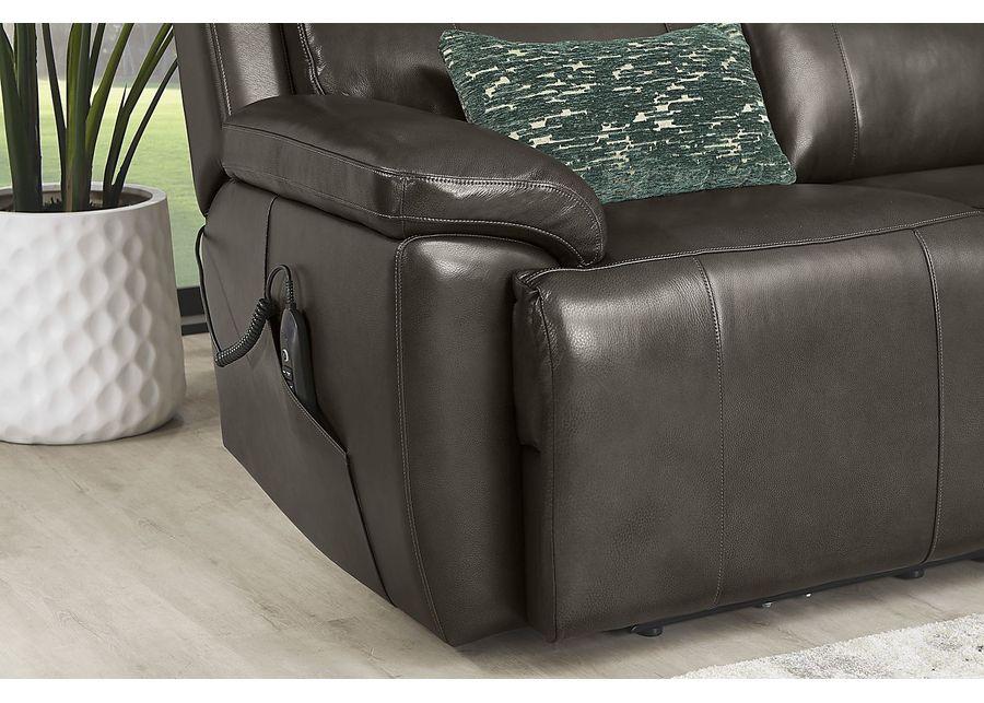 Barolo Dark Gray Leather 2 Pc Triple Power Reclining Living Room with Massage and Heat