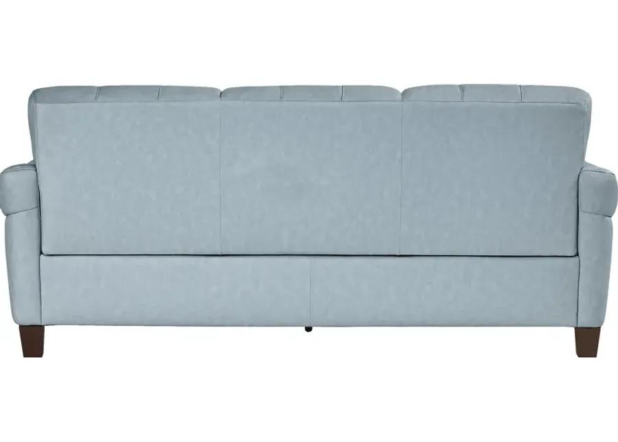 Ventura Square Blue Leather Sofa