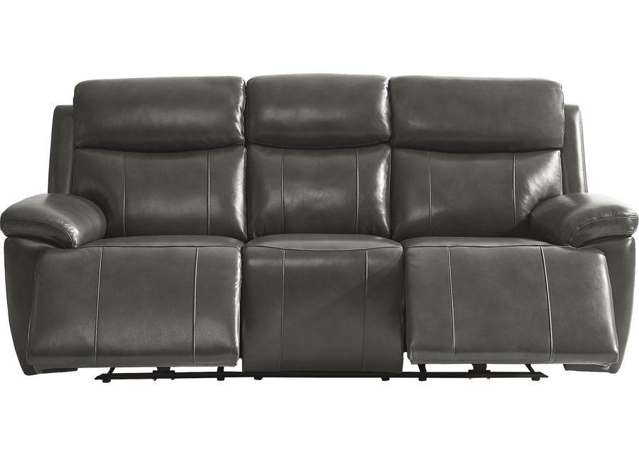 Barolo Dark Gray Leather 3 Pc Triple Power Reclining Living Room with Massage and Heat