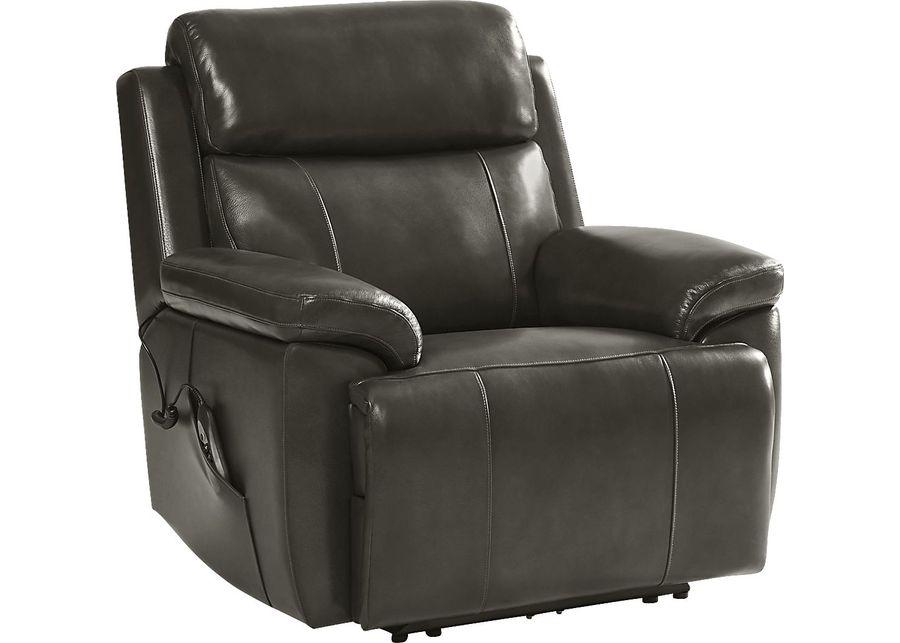 Barolo Dark Gray Leather 3 Pc Triple Power Reclining Living Room with Massage and Heat