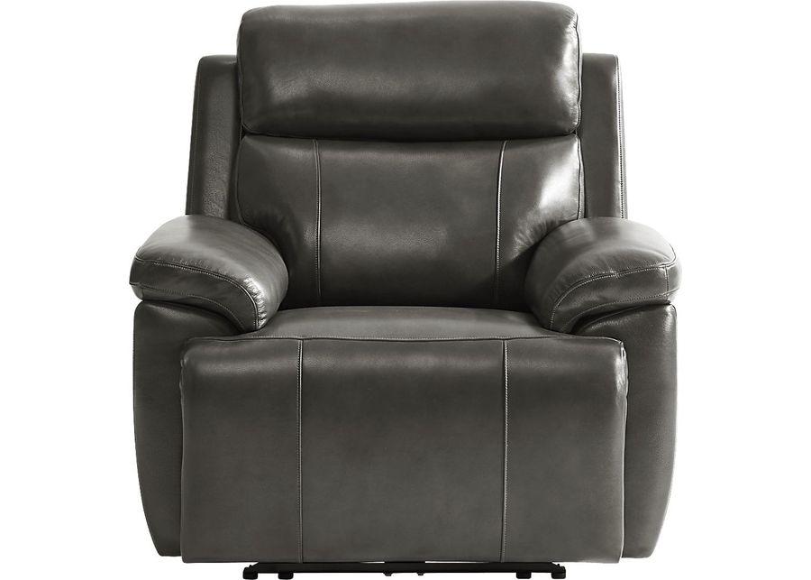 Barolo Dark Gray Leather 3 Pc Triple Power Reclining Living Room with Massage and Heat