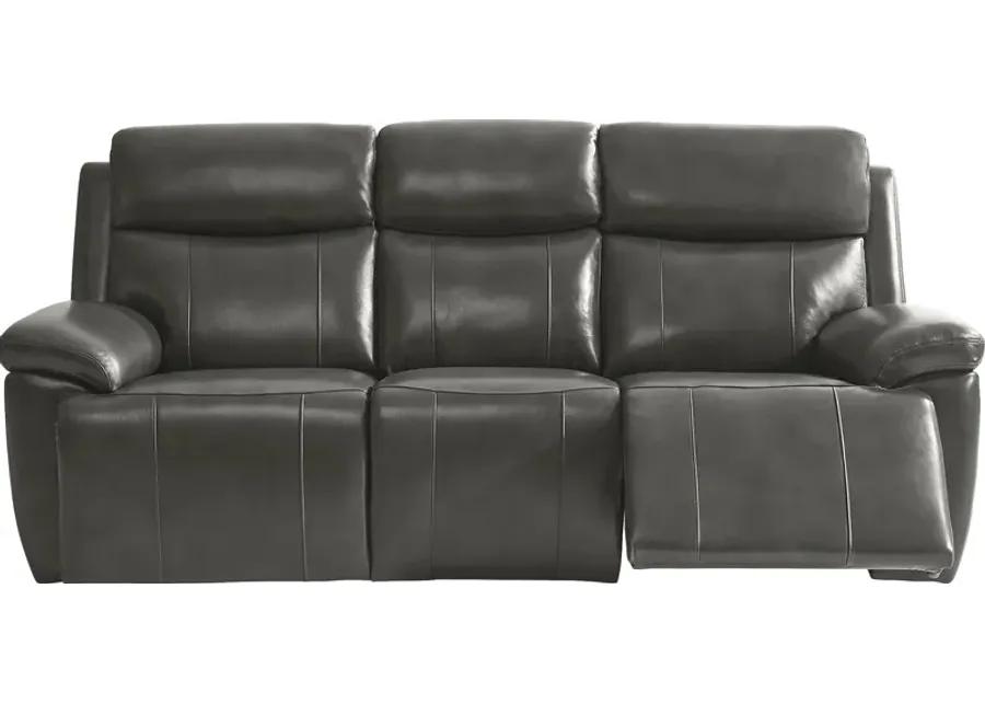 Barolo Dark Gray Leather 3 Pc Triple Power Reclining Living Room with Massage and Heat