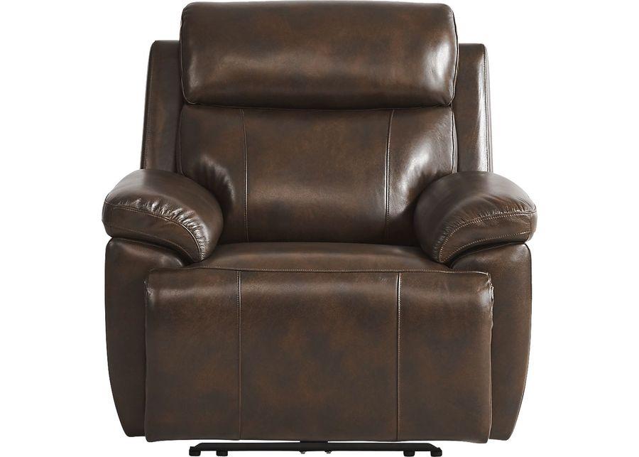 Barolo Brown Leather 6 Pc Triple Power Reclining Living Room with Massage and Heat