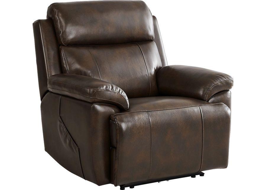 Barolo Brown Leather 6 Pc Triple Power Reclining Living Room with Massage and Heat