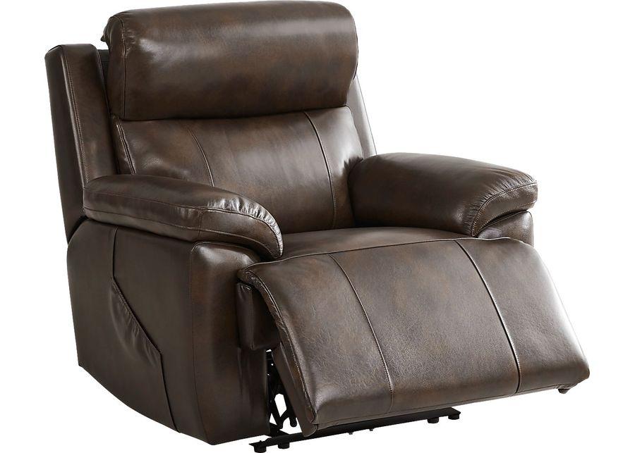 Barolo Brown Leather 6 Pc Triple Power Reclining Living Room with Massage and Heat