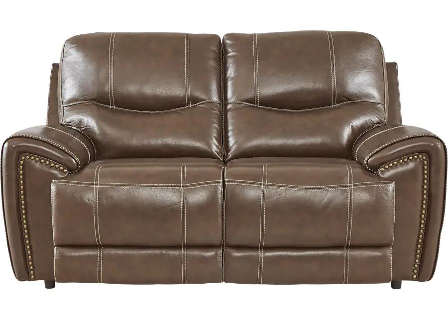 Italo Brown Leather 6 Pc Living Room with Reclining Sofa