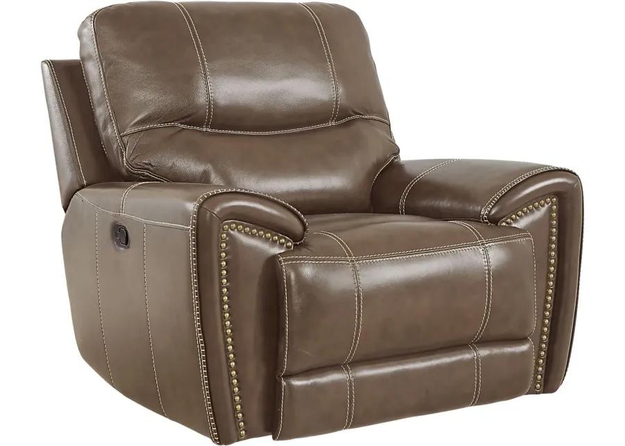 Italo Brown Leather 6 Pc Living Room with Reclining Sofa