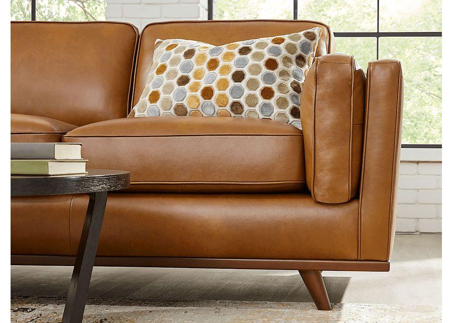 Duluth Caramel Leather 2 Pc Sectional