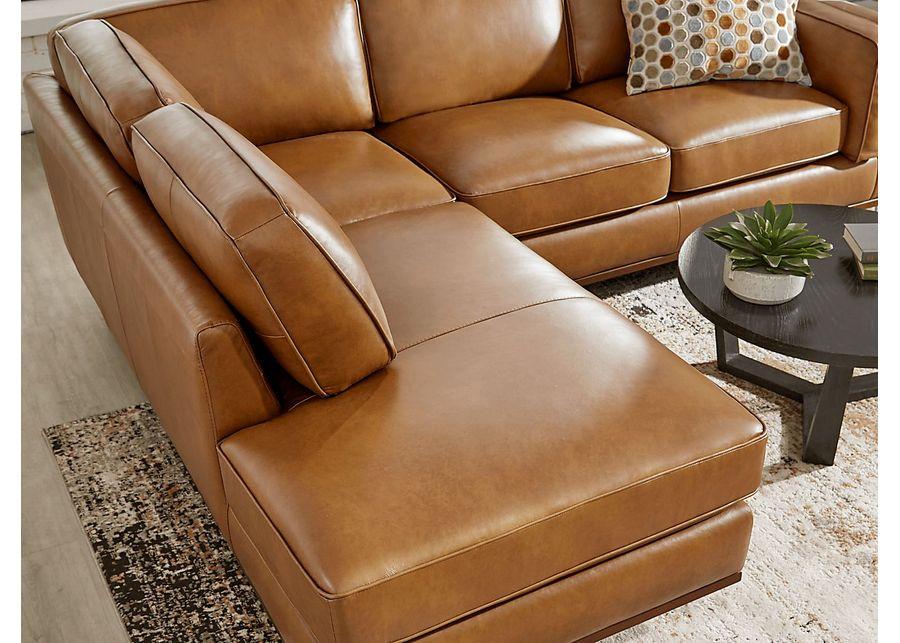 Duluth Caramel Leather 2 Pc Sectional