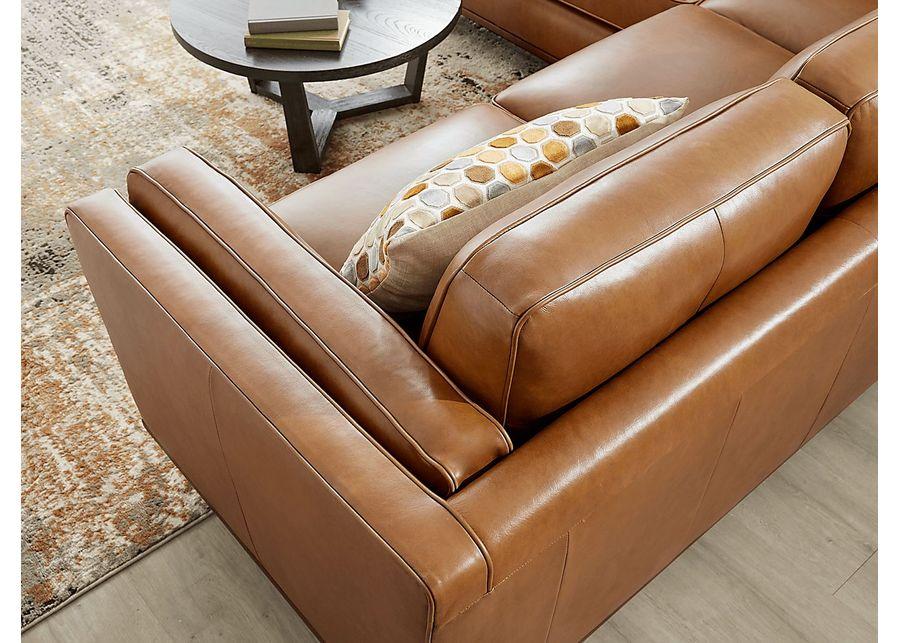 Duluth Caramel Leather 2 Pc Sectional