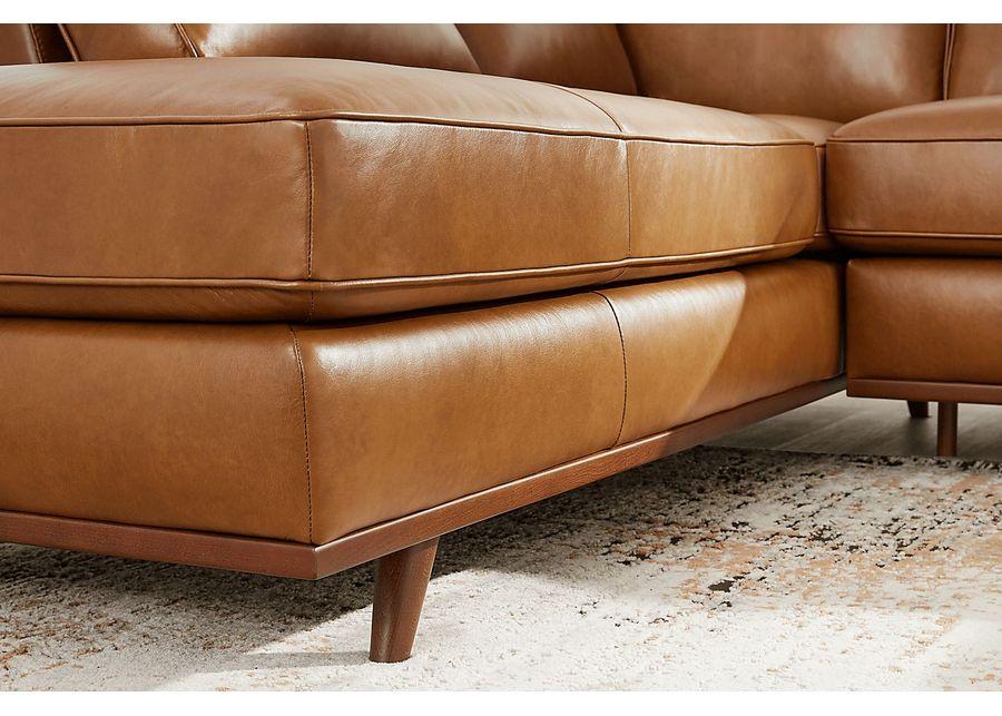 Duluth Caramel Leather 2 Pc Sectional