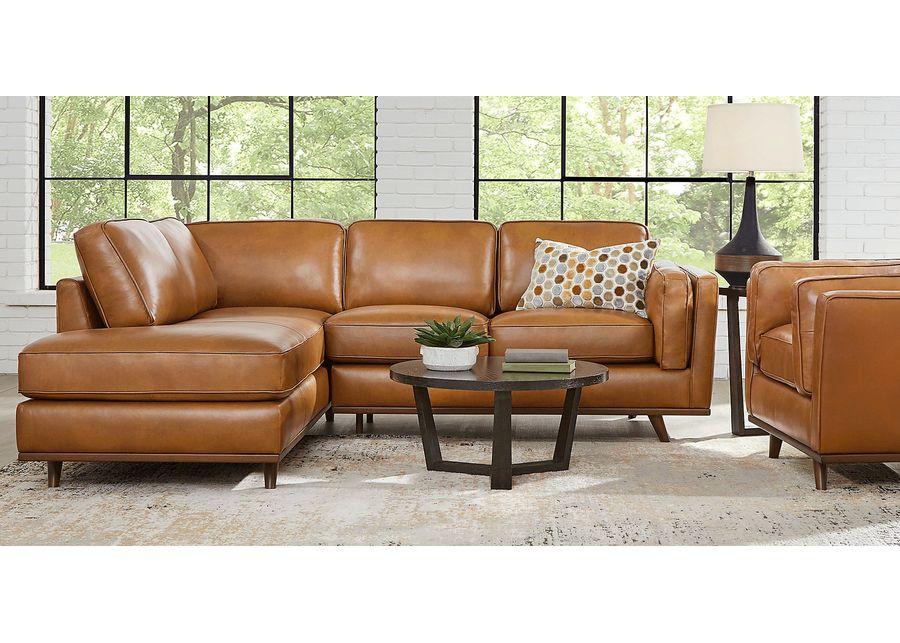 Duluth Caramel Leather 2 Pc Sectional