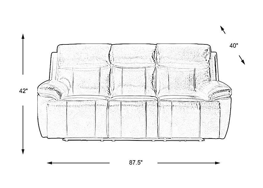 Barolo Brown Leather Triple Power Reclining Sofa with Massage and Heat