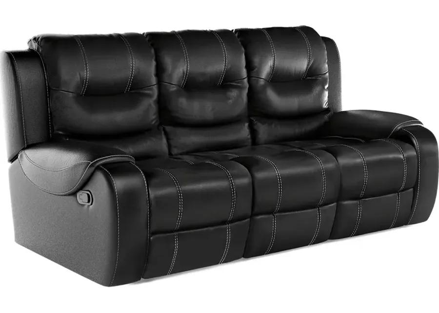 High Plains Black Leather Reclining Sofa