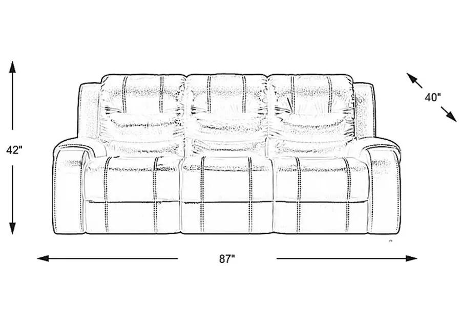 High Plains Black Leather Reclining Sofa