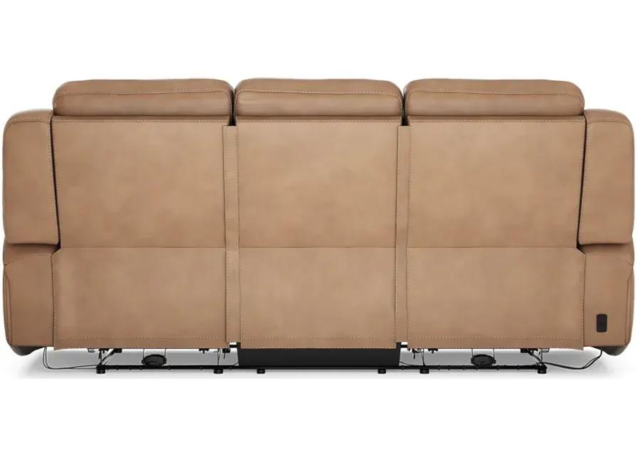 Davidson Caramel Leather Dual Power Reclining Sofa