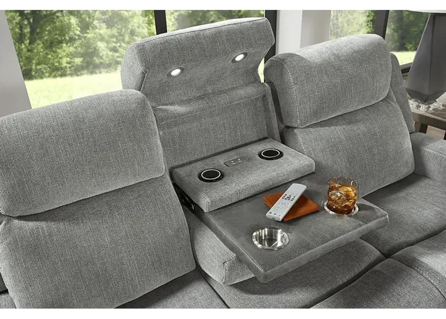 State Street Gray 7 Pc Dual Power Reclining Living Room