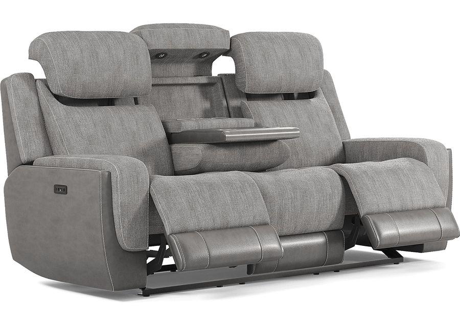 State Street Gray 7 Pc Dual Power Reclining Living Room