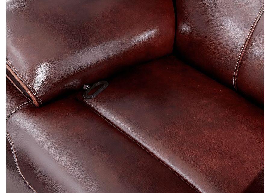 Caletta Way Merlot Leather Dual Power Reclining Console Loveseat