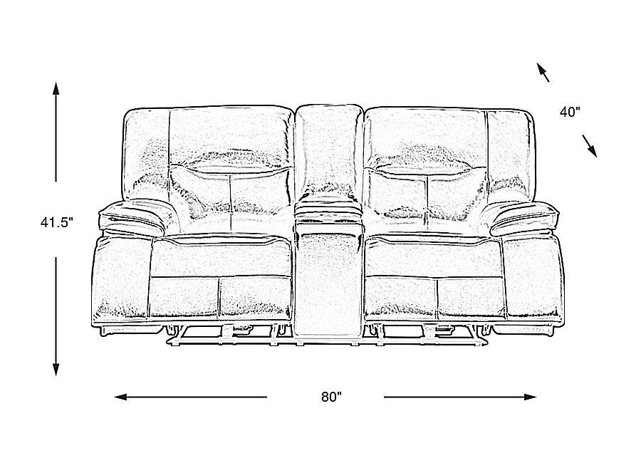 Caletta Way Merlot Leather Dual Power Reclining Console Loveseat