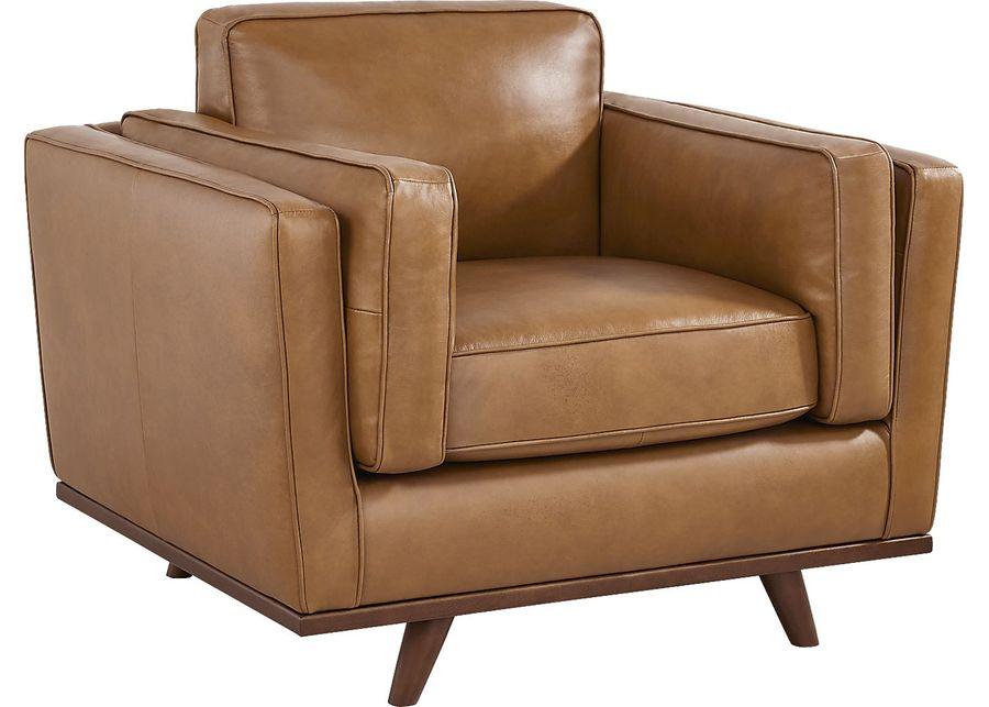 Duluth Caramel Leather 3 Pc Sectional Living Room