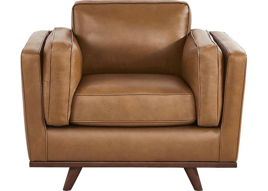 Duluth Caramel Leather 3 Pc Sectional Living Room