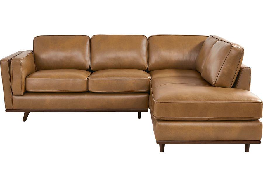 Duluth Caramel Leather 6 Pc Sectional Living Room