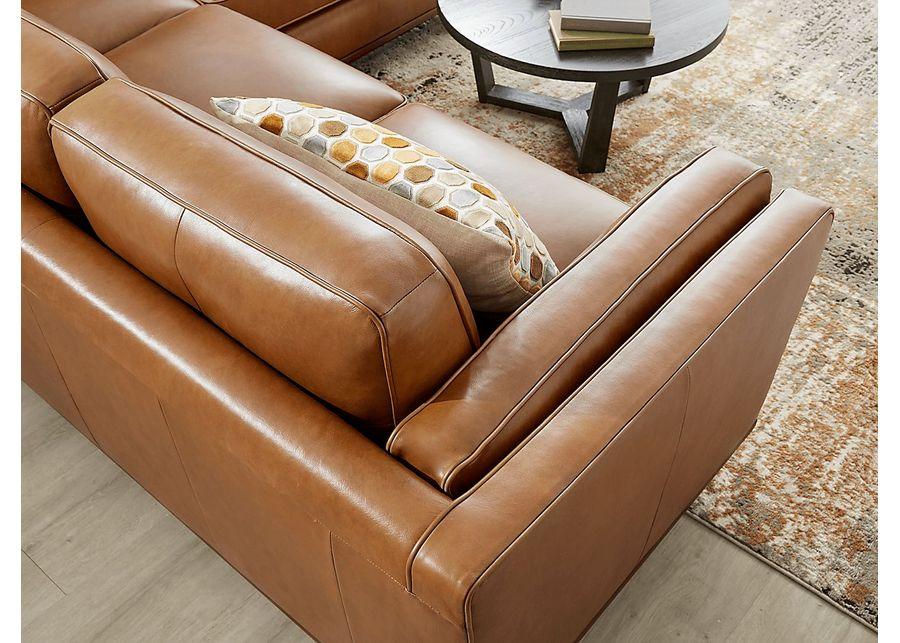 Duluth Caramel Leather 6 Pc Sectional Living Room