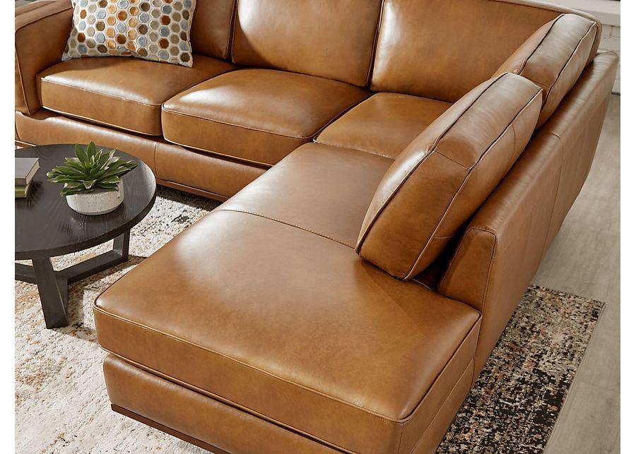 Duluth Caramel Leather 6 Pc Sectional Living Room