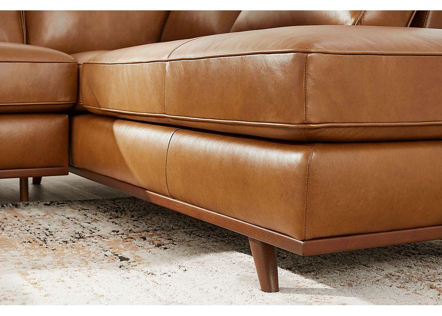 Duluth Caramel Leather 6 Pc Sectional Living Room