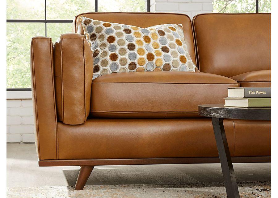 Duluth Caramel Leather 6 Pc Sectional Living Room