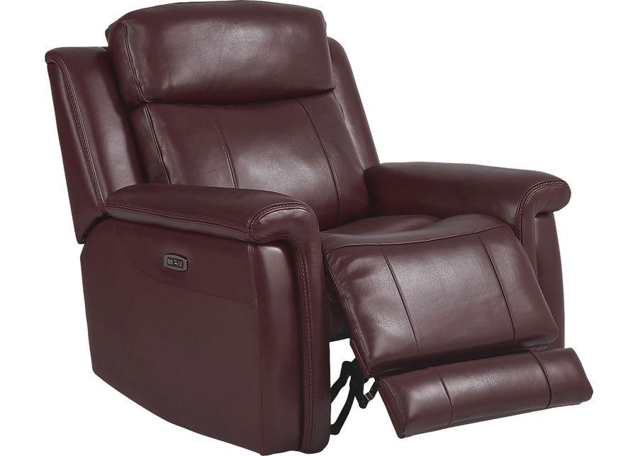 Orsini Red Leather Dual Power Recliner