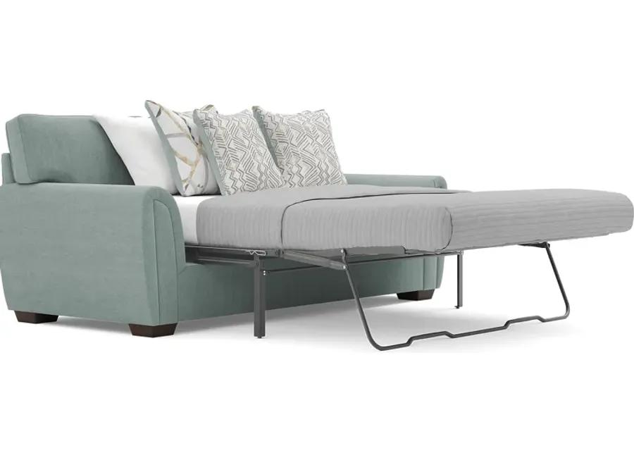 Amalie Teal 7 Pc Living Room with Sleeper Sofa