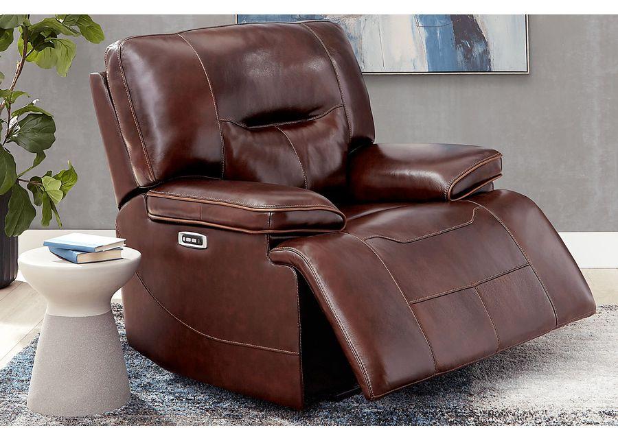 Caletta Way Merlot Leather 8 Pc Dual Power Reclining Living Room