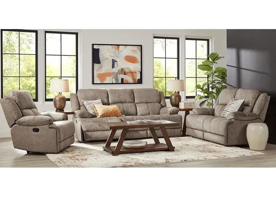 Townsend Brown 3 Pc Living Room with Reclining Sofa