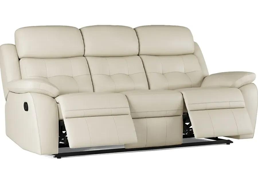 Antonin Beige Leather 6 Pc Living Room with Reclining Sofa