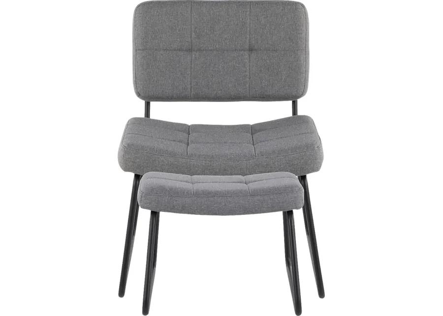 Beechtree Gray Accent Chair and Ottoman