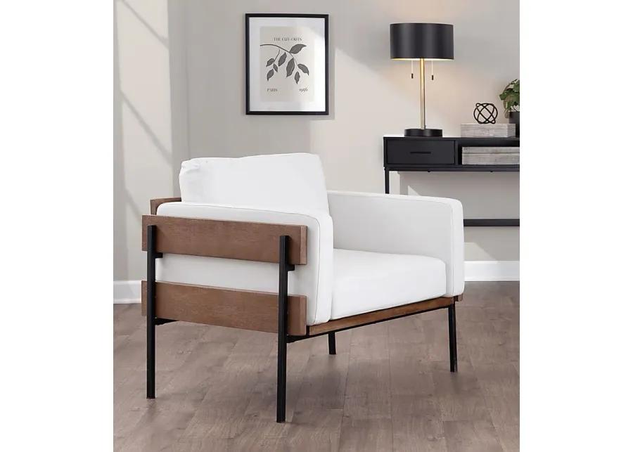 Clyburn V White Accent Chair