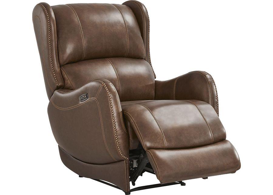 Oxford Square Brown Dual Power Recliner