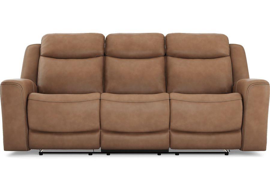 Davidson Caramel Leather 6 Pc Dual Power Reclining Living Room