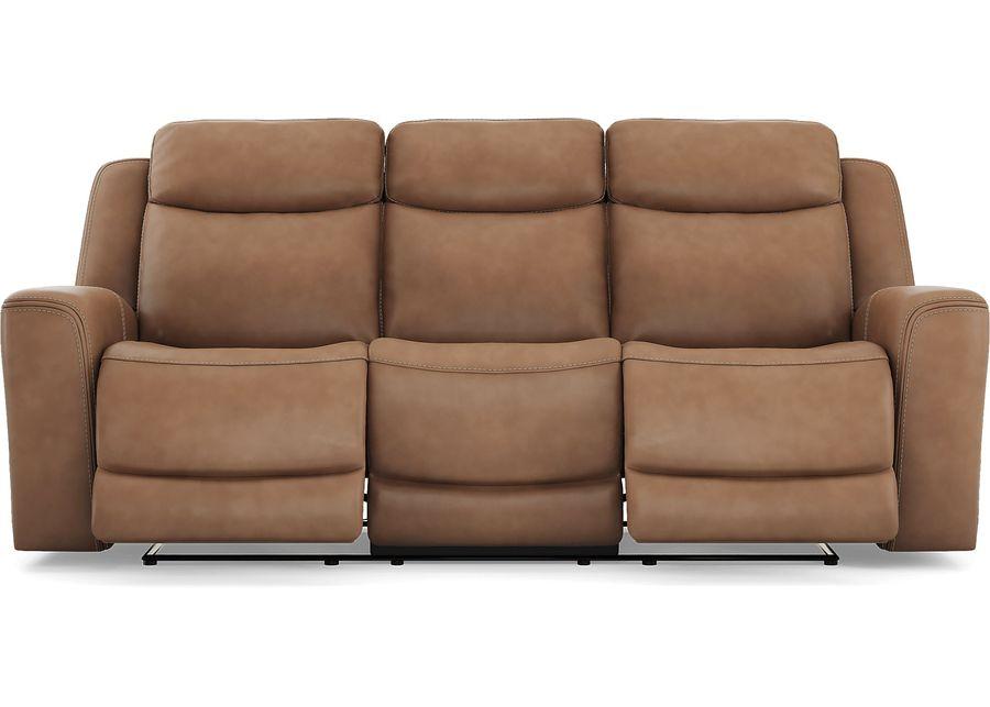 Davidson Caramel Leather 6 Pc Dual Power Reclining Living Room