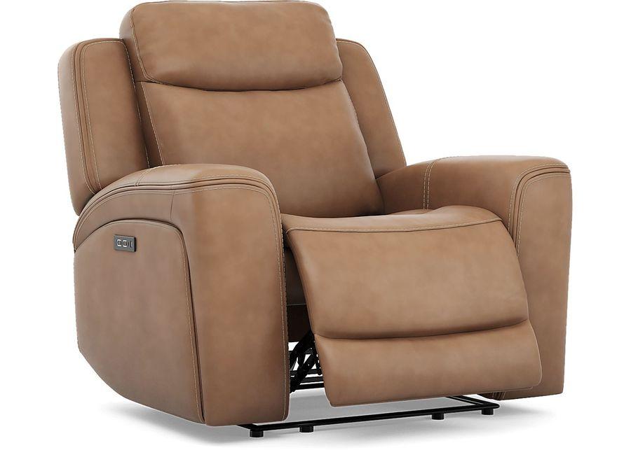 Davidson Caramel Leather 6 Pc Dual Power Reclining Living Room