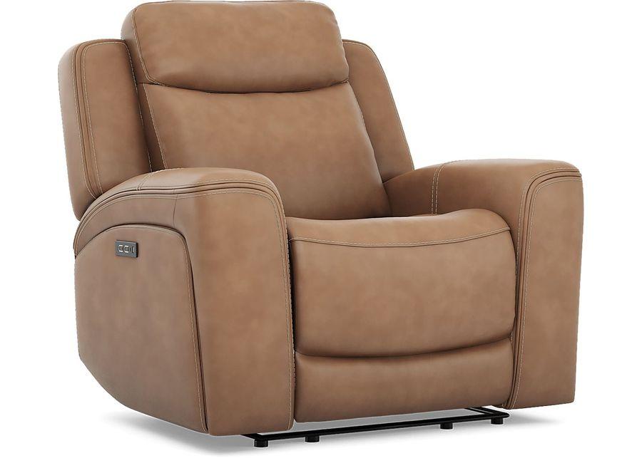 Davidson Caramel Leather 6 Pc Dual Power Reclining Living Room